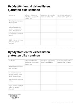 Hyödyttömien tai virheellisten ajatusten oikaiseminen