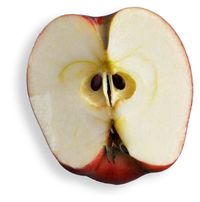 cut apple showing seeds