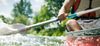 young man canoeing