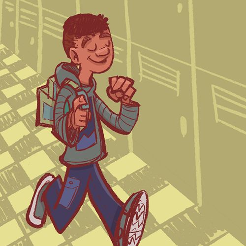 young man walking