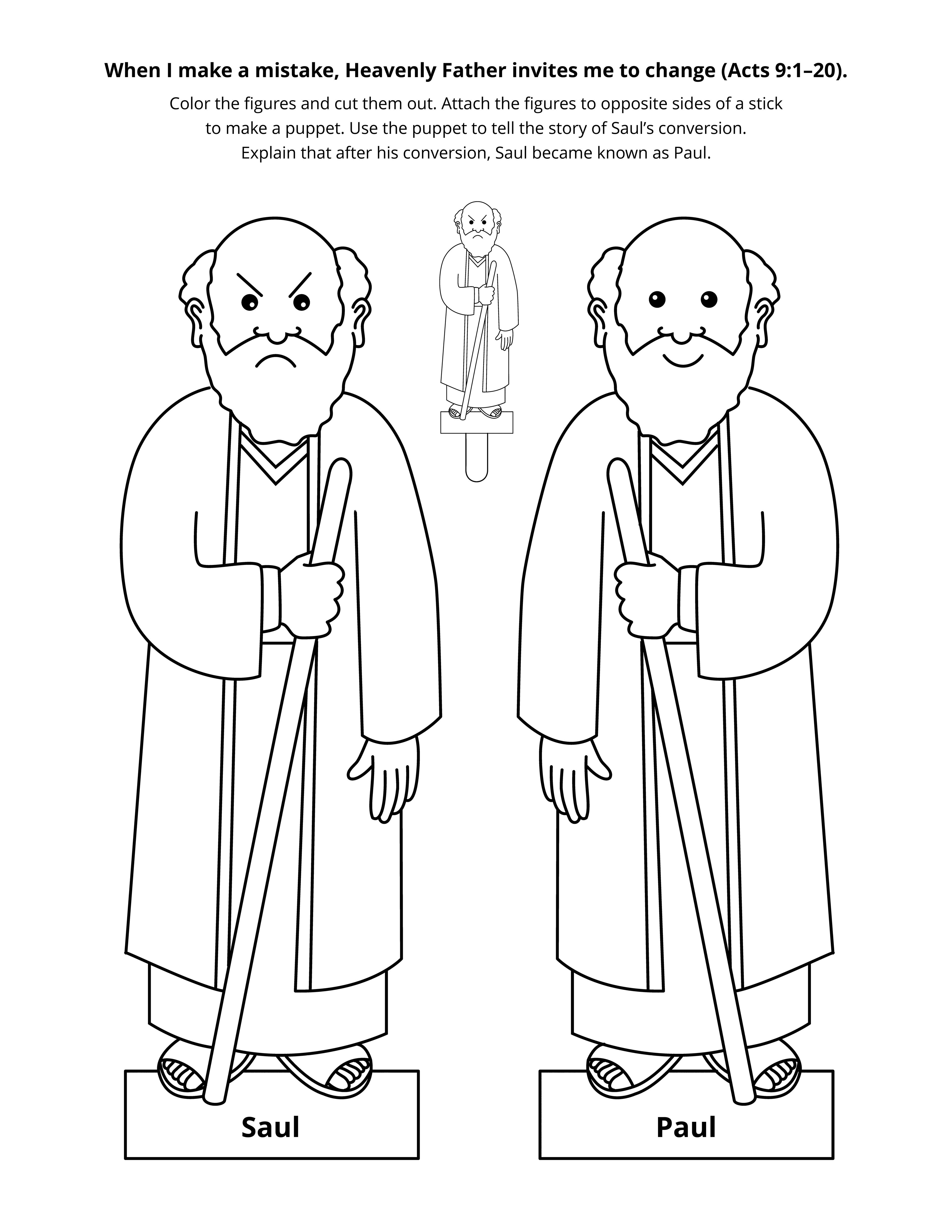 A Primary activity depicting the conversion story of Paul.