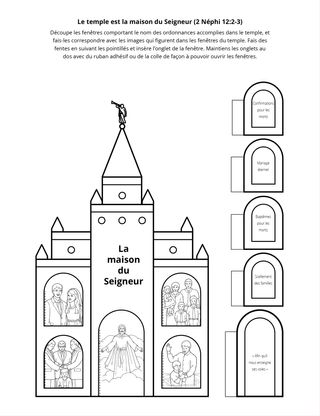 page d’activité : le temple est la maison du Seigneur