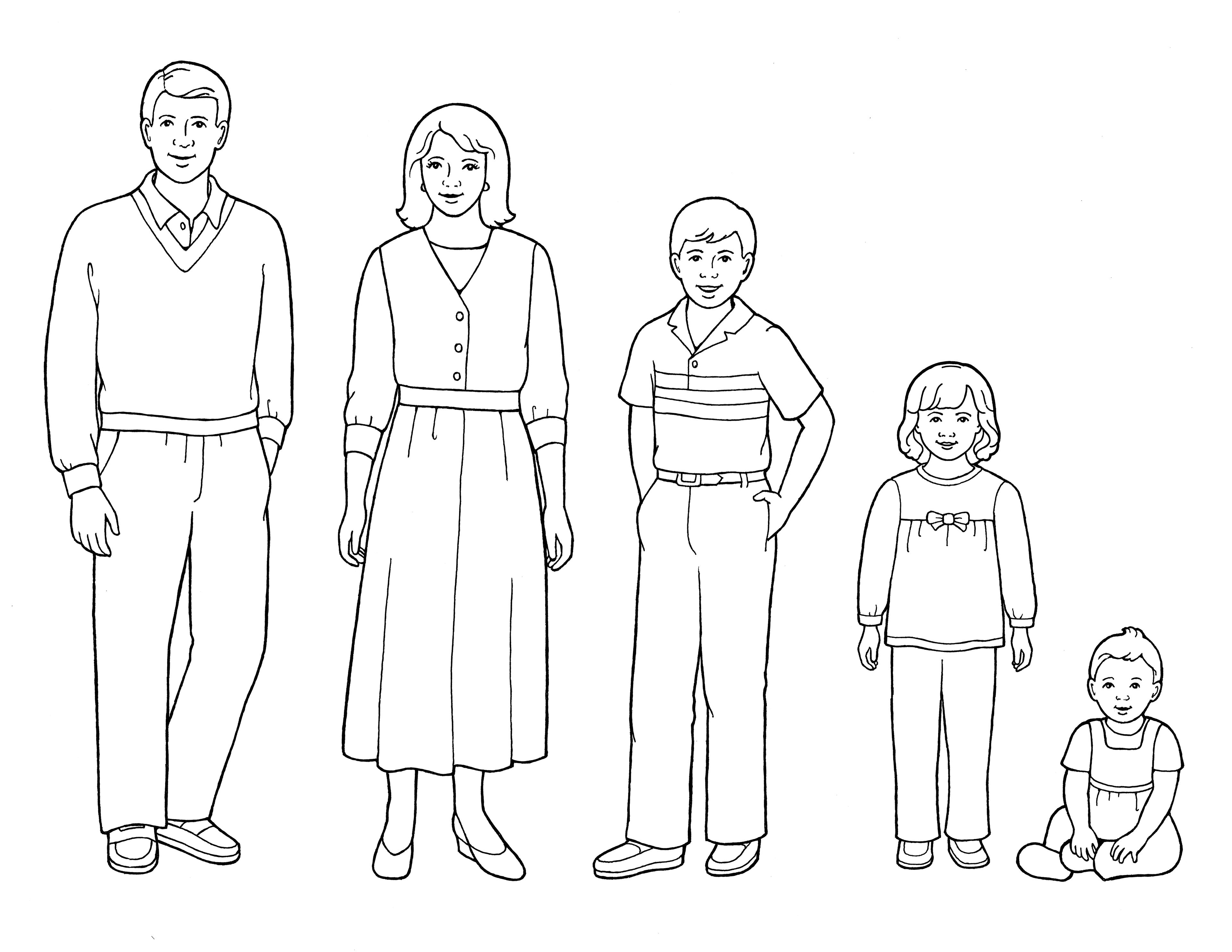 An illustration of a family walking with a child in a stroller, from the nursery manual Behold Your Little Ones (2008), page 59.
