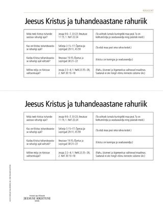 käsileht, Jeesus Kristus ja tuhandeaastane rahuriik