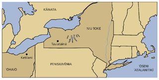 map, New York and Ohio