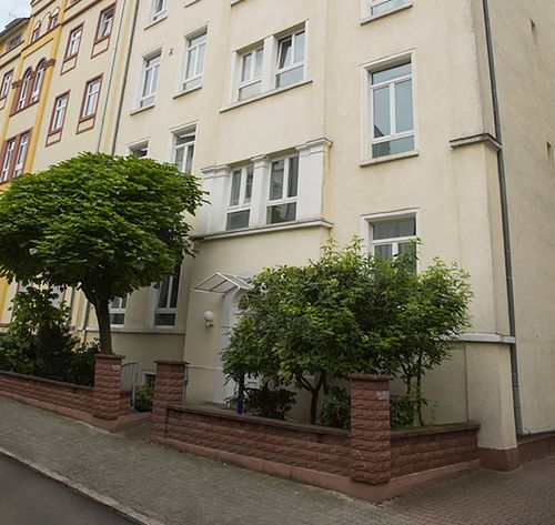 white apartment building