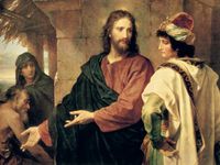 Christ speaking with the rich young ruler