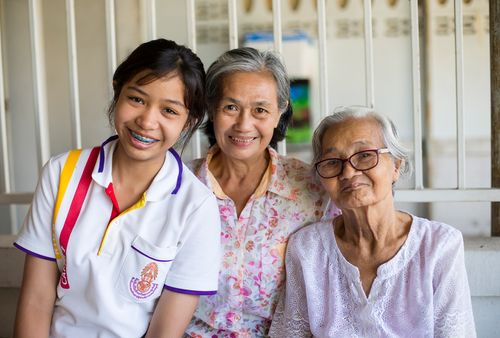 タイの女性，母親，祖母