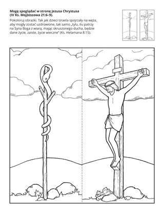 strona z zadaniami: Mogę spoglądać w stronę Jezusa Chrystusa