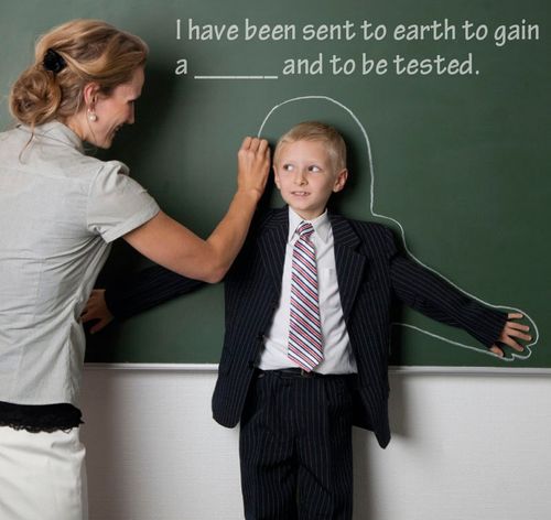 teacher tracing outline of child on chalkboard