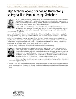 Handout: Mga Mahahalagang Sandali na Humantong sa Paghalili sa Pamunuan ng Simbahan