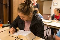 youth studying scriptures