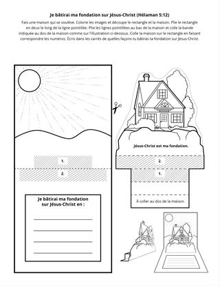 page d’activité : je bâtirai ma fondation sur Jésus-Christ