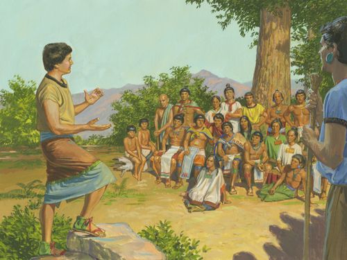 Mosia mengajar orang-orang Laman