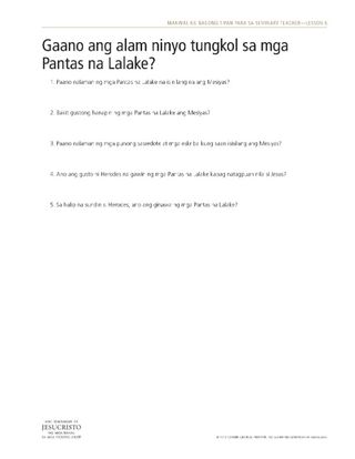 handout, Mga Pantas na Lalake