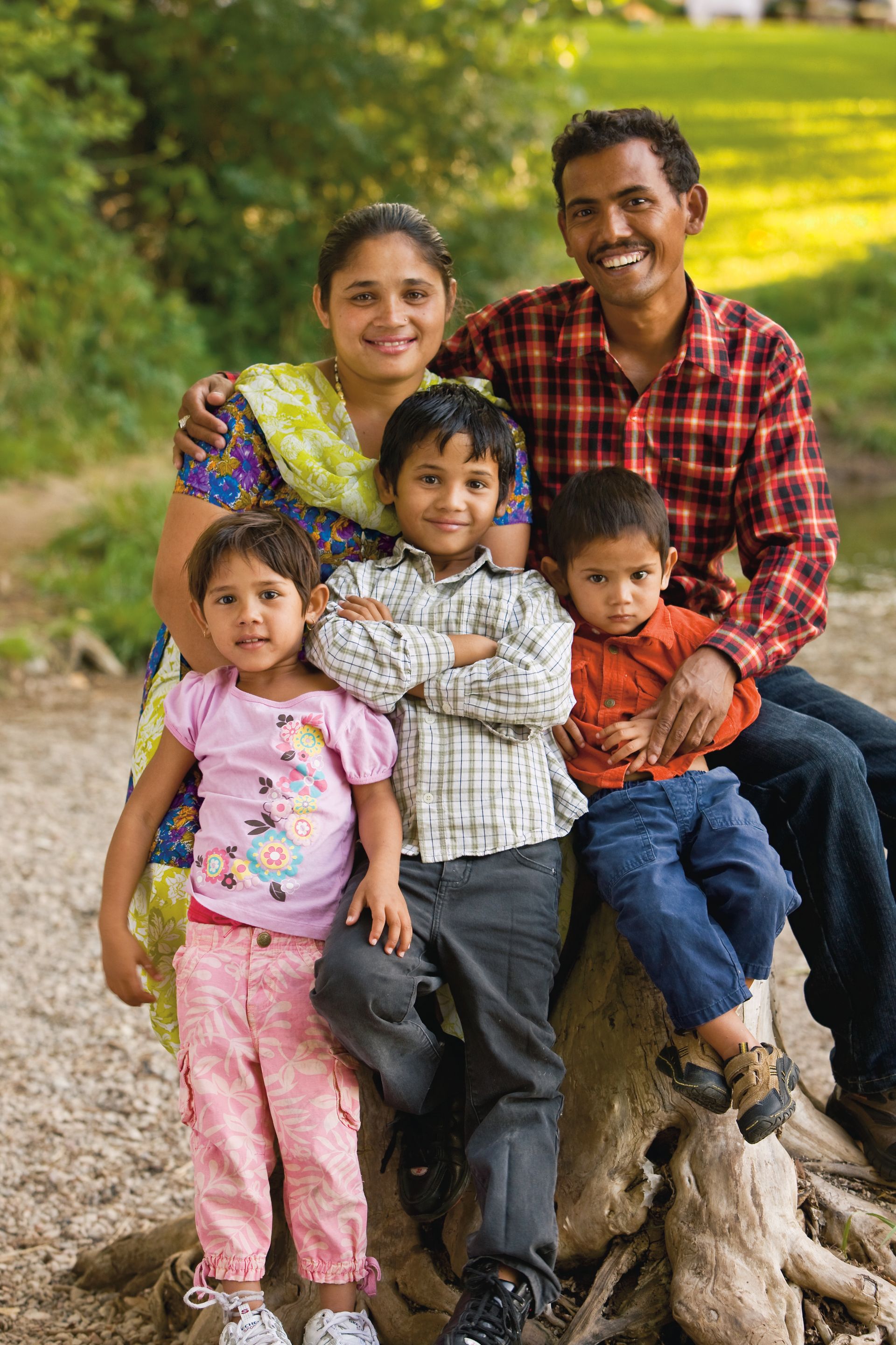 A portrait of a family from Nepal.