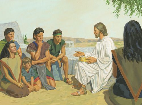 Jesus teaching from scriptures