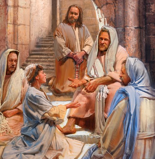 young Jesus teaching at the temple