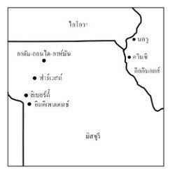 แผนที่ มิสซูรีและอิลลินอยส์