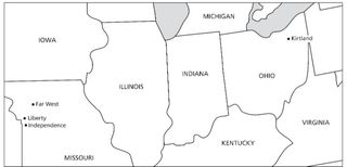 kaart, Ohio tot Missouri