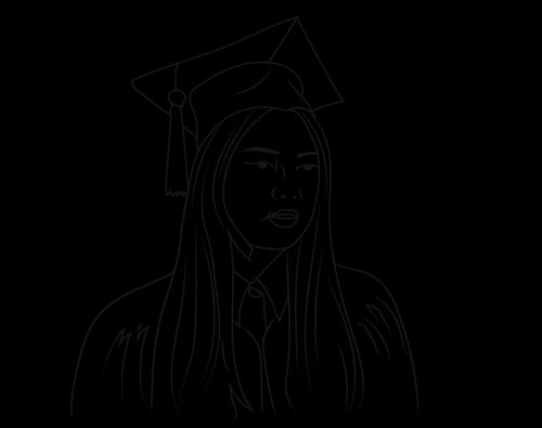 illustration of woman in graduation cap