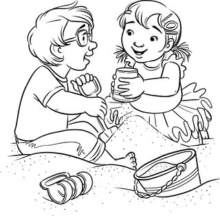 children play in sand