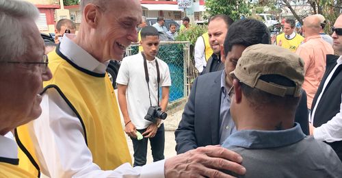 President Eyring visiting after hurricane