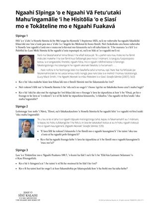 Ngaahi Sīpinga ʻo e Ngaahi Vā Fetuʻutaki Mahuʻingamālie ʻi he Hisitōlia ʻo e Siasí mo e Tokāteline mo e Ngaahi Fuakavá