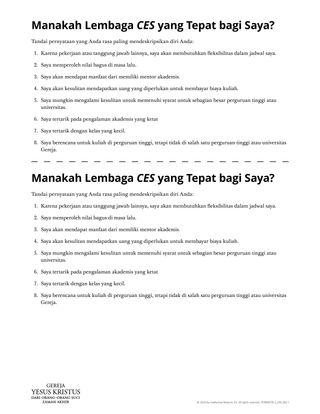 Manakah Lembaga <i>CES</i> yang Tepat bagi Saya?