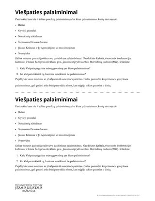 Viešpaties palaiminimai