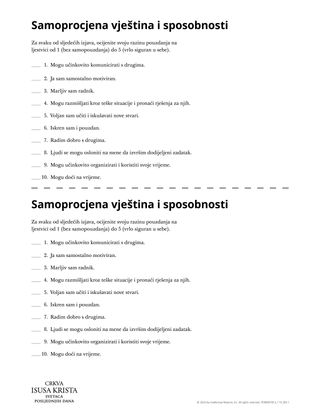 Samoprocjena vještina i sposobnosti