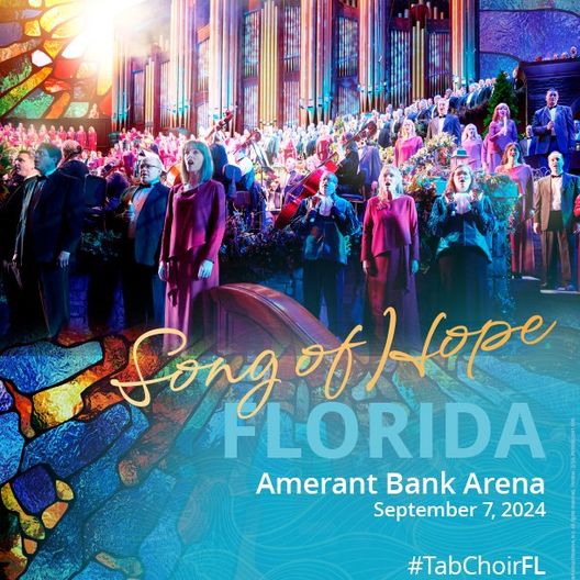 poster announcing the Tabernacle Choir will perform in Florida and how to get tickets