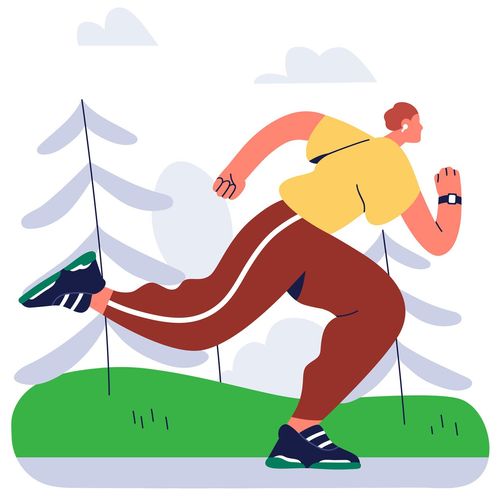 an illustration of a man running