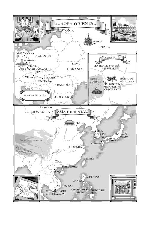 Mapa de Europa Oriental y Asia