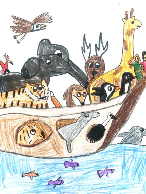 Child‘s drawing of Noah‘s ark