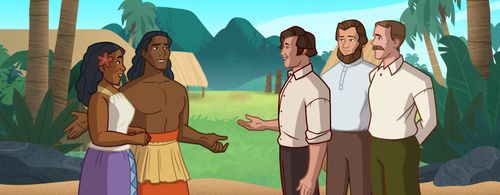 Telii and Nabota invite the missionaries to stay with them.