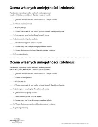 Ocena własnych umiejętności i zdolności