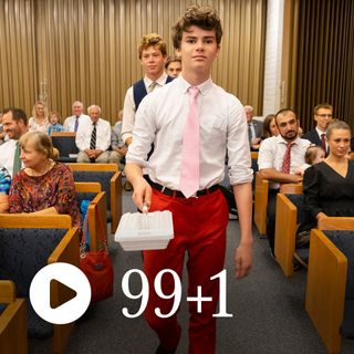 Young man passing the sacrament