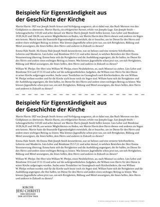 Beispiele für Eigenständigkeit aus der Geschichte der Kirche