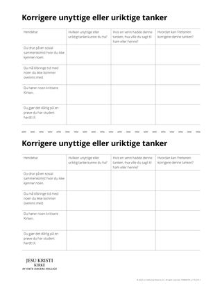 Korrigere unyttige eller uriktige tanker