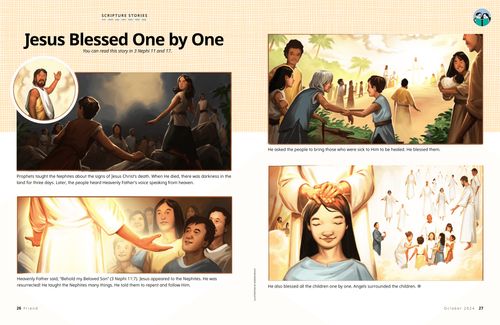 Story PDF with images of Jesus Christ blessing children