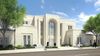 rendering of the exterior of the Paris France Temple