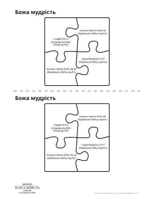 Роздатковий матеріал “Мудрість Бога”