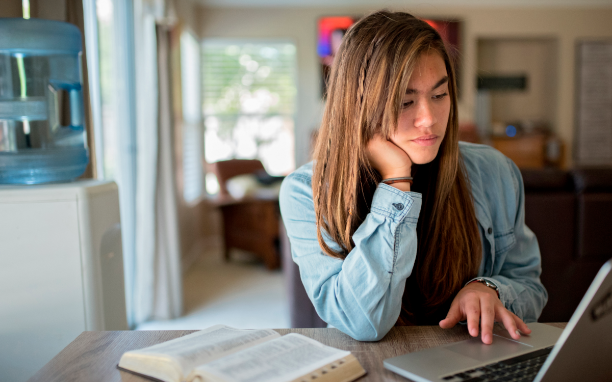 Woman at a computer